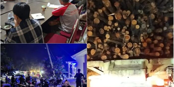 Langgar Kelas Jalan, Warga Desa Lubuk Kembang Bungo Hentikan Truk Tronton Bermuatan PT RAPP
