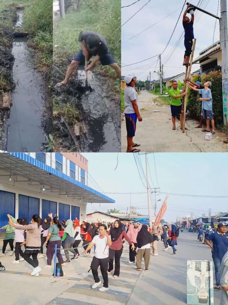 Warga Villa Kencana Cikarang Gelar Kerja Bakti dan Senam Sehat Serentak