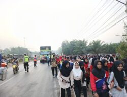 Monitoring dan Pengamanan Jalan Santai HUT RI ke-80 di Kecamatan Betung Berjalan Lancar