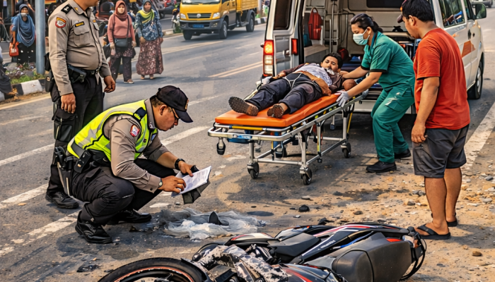 Breaking News: Kecelakaan Motor di Simpang Taman Pangkalan Kuras Pelalawan, Senin 9 Februari Pukul 15.00 WIB