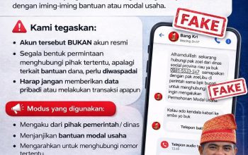 WASPADA PENIPUAN: Muncul Akun Palsu Catut Nama Bupati Pelalawan, Warga Diminta Tidak Mudah Percaya