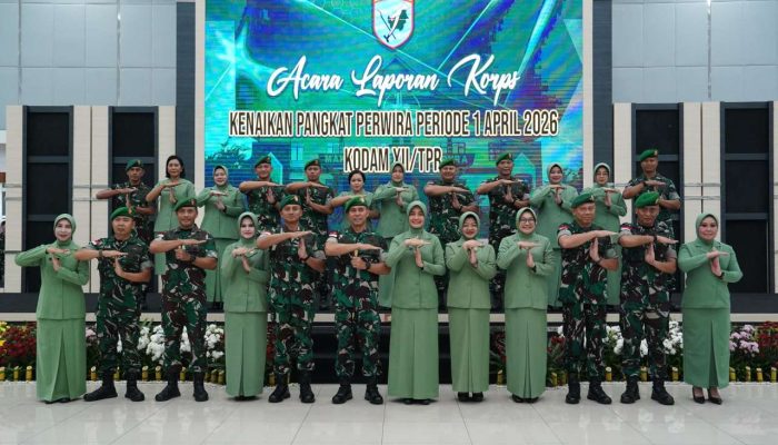 Pangdam XII/Tpr Pimpin Laporan Korps Kenaikan Pangkat Perwira Periode 1 April 2026