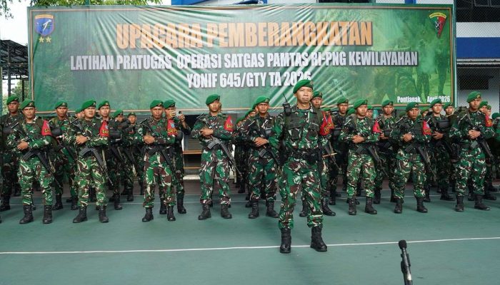 Pangdam XII/Tpr Lepas Satgas Yonif 645/Gty untuk Latihan Pratugas Operasi