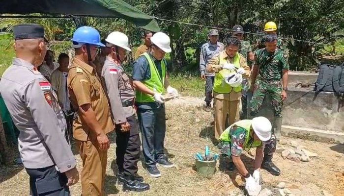 Laksanakan Zoom Ground Breaking, Dandim 1209/Bengkayang Letakkan Batu Pertama Jembatan Garuda
