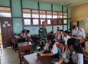 Perkuat Nasionalisme di Tapal Batas, Babinsa Puring Kencana ‘Bakar’ Semangat Siswa SMPN 01 Sui Antu