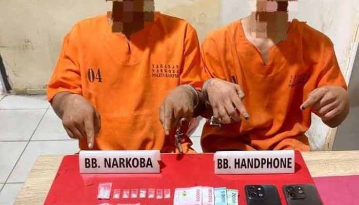 Dua Pengedar Sabu Ditangkap di Kampar, Polisi Sita 8 Paket Narkoba