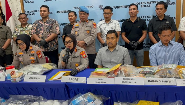Polres Metro Bekasi Ungkap 47 Kasus Narkoba, 60 Tersangka Diamankan