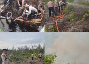 LAHAN GAMBUT TERBAKAR DI AKSES BANDARA SINGKAWANG